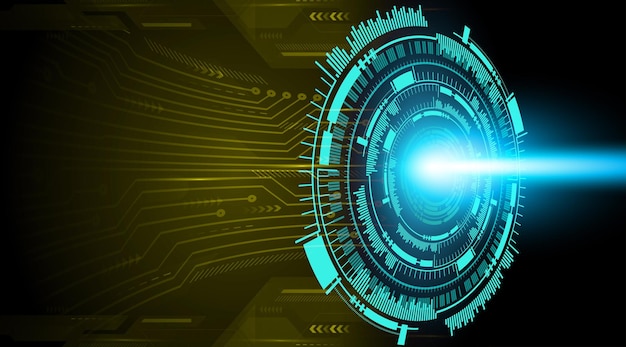Fondo de concepto de tecnología futura de circuito cibernético ocular