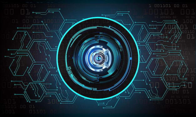 Fondo de concepto de tecnología futura de circuito cibernético ocular