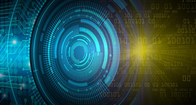 Fondo de concepto de tecnología futura de circuito cibernético ocular
