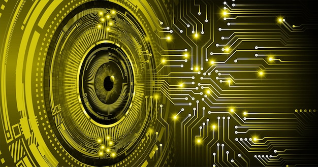 Fondo de concepto de tecnología futura de circuito cibernético ocular