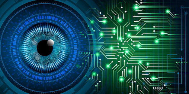 Fondo de concepto de tecnología futura de circuito cibernético ocular