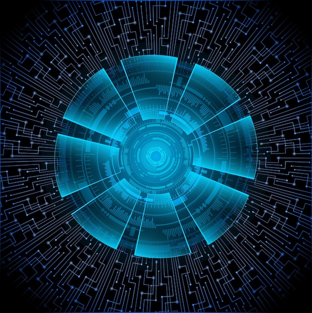 Fondo de concepto de tecnología futura de circuito cibernético ocular