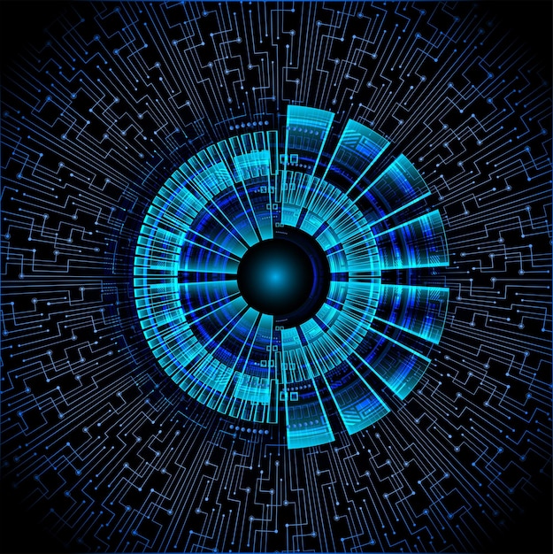 Fondo de concepto de tecnología futura de circuito cibernético ocular