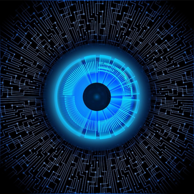 Fondo de concepto de tecnología futura de circuito cibernético ocular