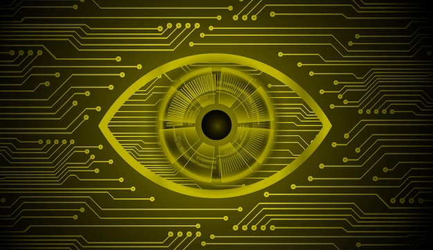 Fondo de concepto de tecnología futura de circuito cibernético ocular