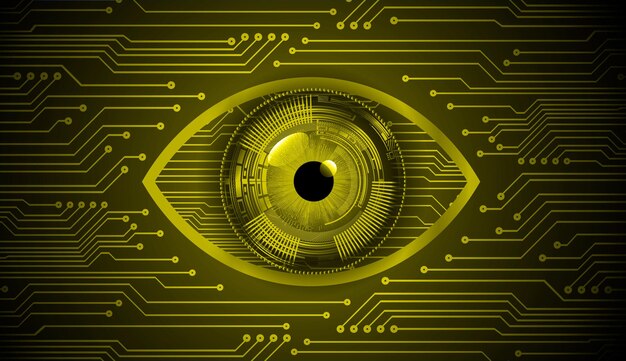 Fondo de concepto de tecnología futura de circuito cibernético ocular