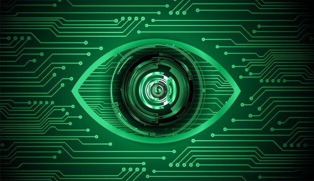 Fondo de concepto de tecnología futura de circuito cibernético ocular