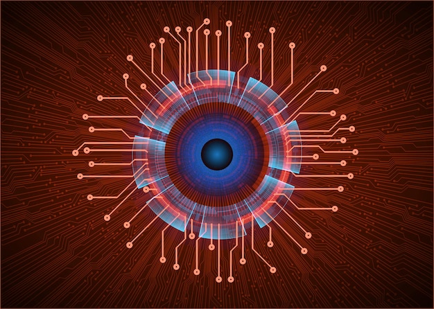 Fondo de concepto de tecnología futura de circuito cibernético ocular