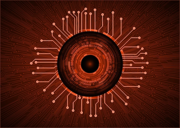 Fondo de concepto de tecnología futura de circuito cibernético ocular
