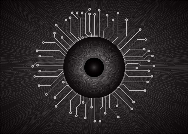 Fondo de concepto de tecnología futura de circuito cibernético ocular
