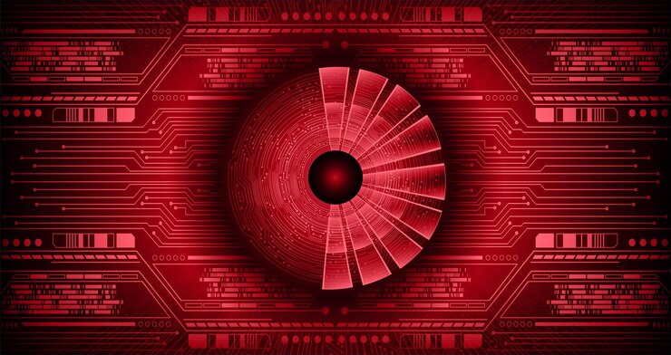 Vector fondo de concepto de tecnología futura de circuito cibernético ocular