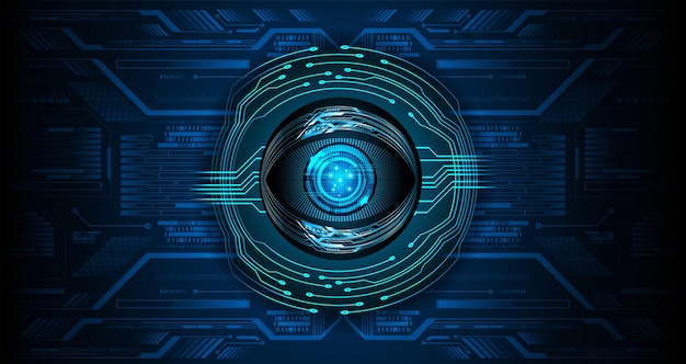 Fondo de concepto de tecnología futura de circuito cibernético ocular
