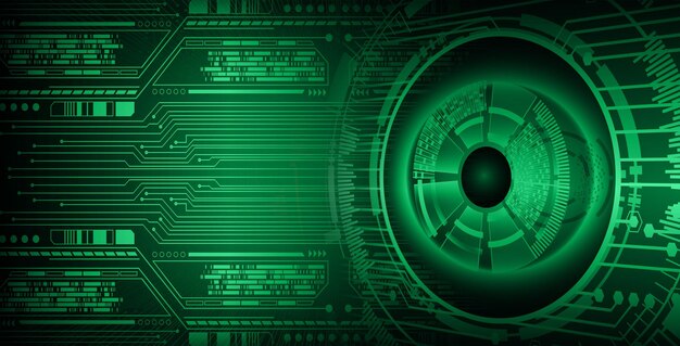 Fondo de concepto de tecnología futura de circuito cibernético ocular