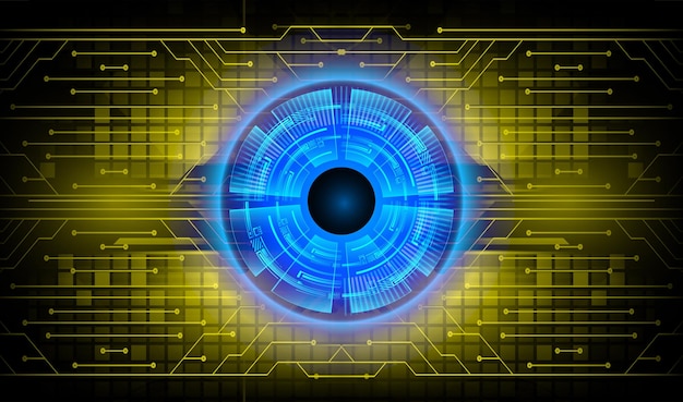Fondo de concepto de tecnología futura de circuito cibernético ocular