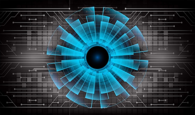 Fondo de concepto de tecnología futura de circuito cibernético ocular