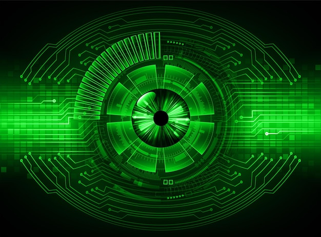 Fondo de concepto de tecnología futura de circuito cibernético ocular