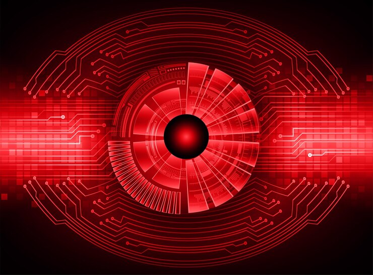Vector fondo de concepto de tecnología futura de circuito cibernético ocular