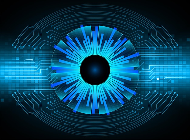 Fondo de concepto de tecnología futura de circuito cibernético ocular