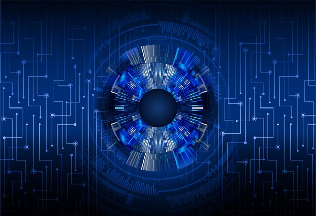 Fondo de concepto de tecnología futura de circuito cibernético ocular