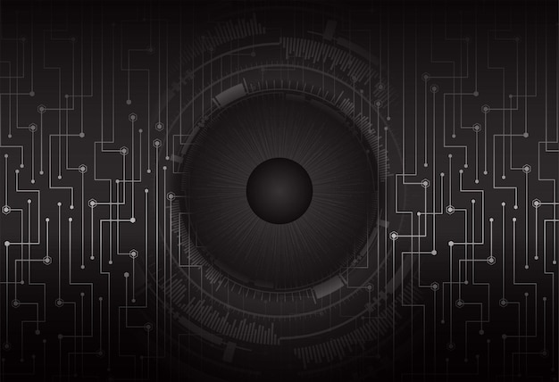 Fondo de concepto de tecnología futura de circuito cibernético ocular