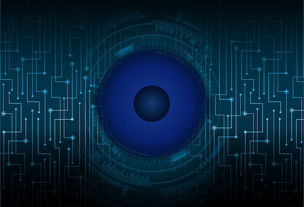 Fondo de concepto de tecnología futura de circuito cibernético ocular