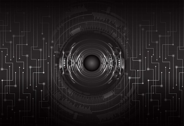 Fondo de concepto de tecnología futura de circuito cibernético ocular