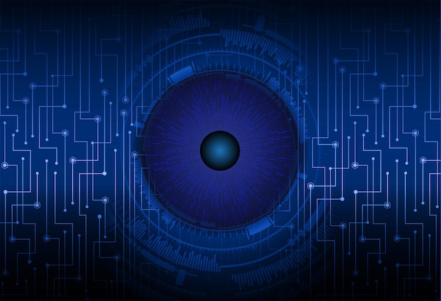 Fondo de concepto de tecnología futura de circuito cibernético ocular