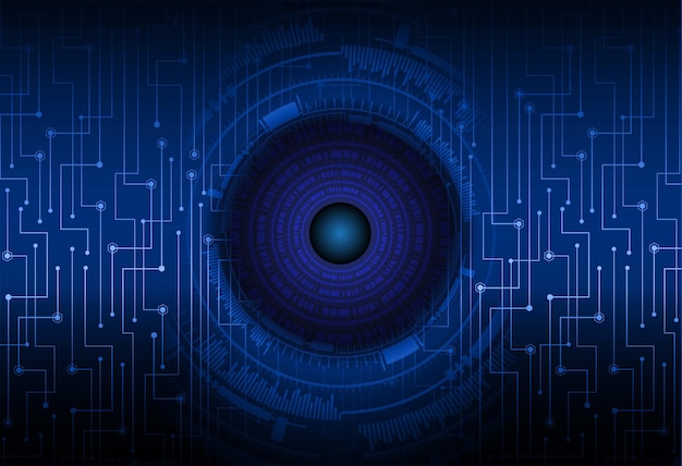 Fondo de concepto de tecnología futura de circuito cibernético ocular