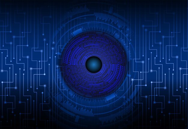 Fondo de concepto de tecnología futura de circuito cibernético ocular