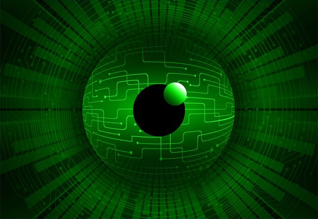 Fondo de concepto de tecnología futura de circuito cibernético ocular