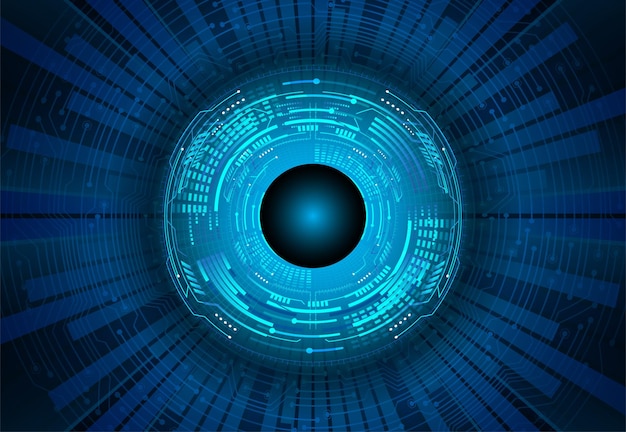 Fondo de concepto de tecnología futura de circuito cibernético ocular