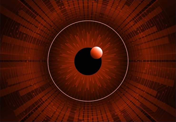 Vector fondo de concepto de tecnología futura de circuito cibernético ocular