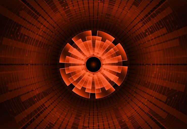 Vector fondo de concepto de tecnología futura de circuito cibernético ocular