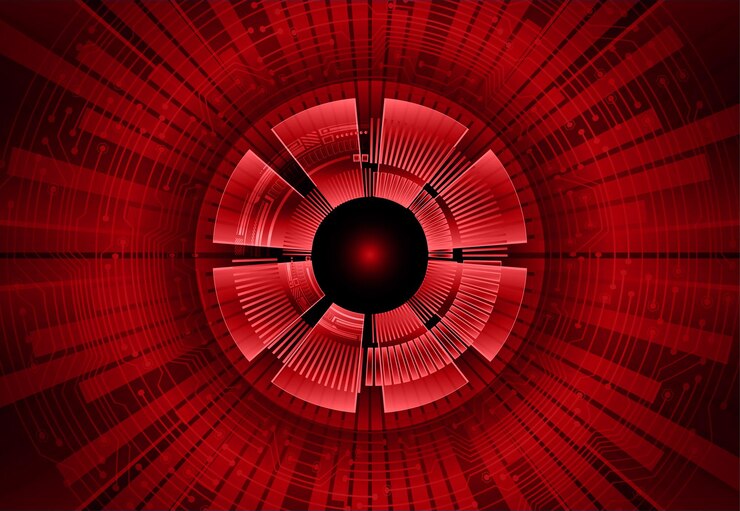 Vector fondo de concepto de tecnología futura de circuito cibernético ocular