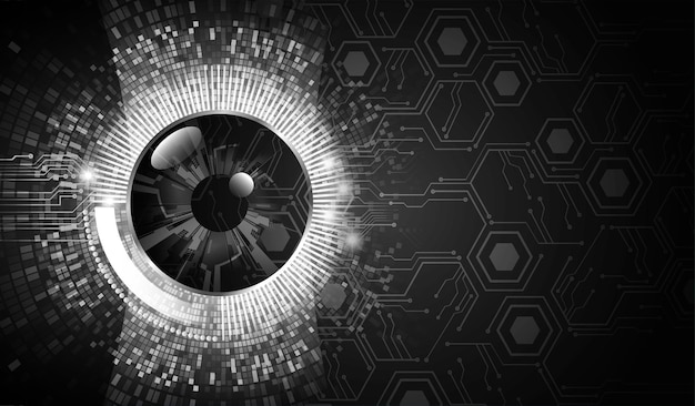 Fondo de concepto de tecnología futura de circuito cibernético ocular