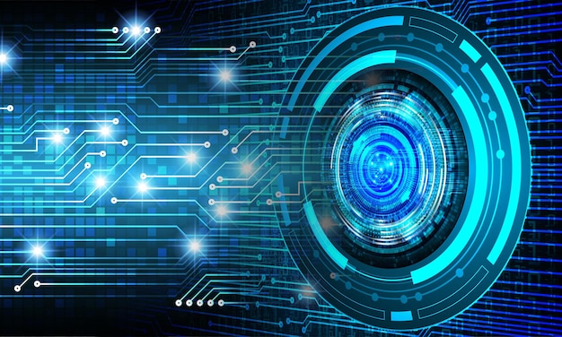 Fondo de concepto de tecnología futura de circuito cibernético ocular