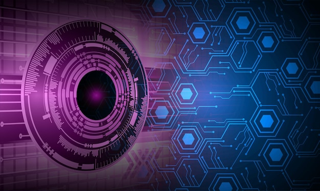 Fondo de concepto de tecnología futura de circuito cibernético ocular