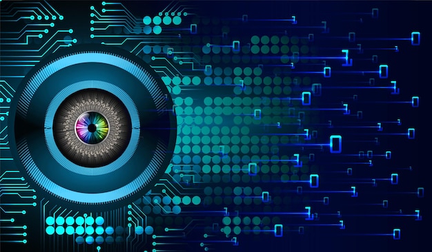 Fondo de concepto de tecnología futura de circuito cibernético ocular