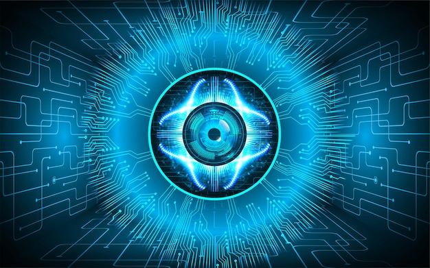 Fondo de concepto de tecnología futura de circuito cibernético ocular