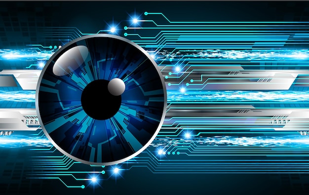 Fondo de concepto de tecnología futura de circuito cibernético ocular