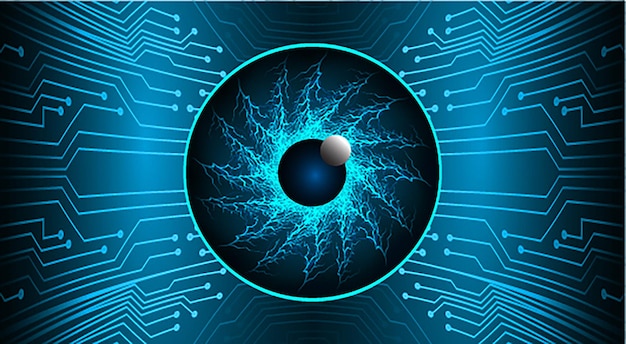 Fondo de concepto de tecnología futura de circuito cibernético ocular