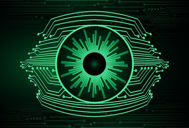 Fondo de concepto de tecnología futura de circuito cibernético ocular