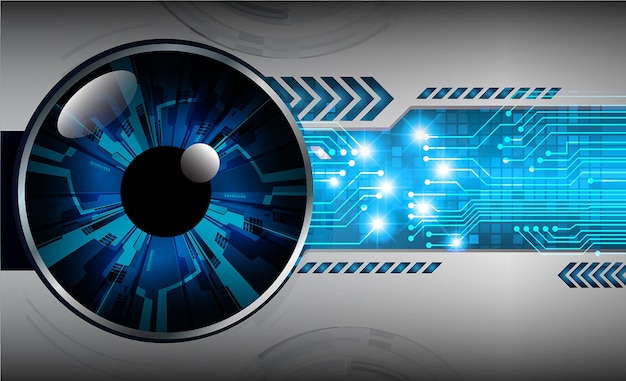 Fondo de concepto de tecnología futura de circuito cibernético ocular