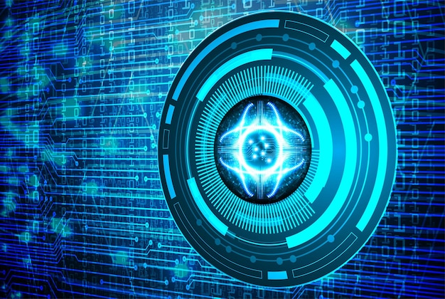Fondo de concepto de tecnología futura de circuito cibernético ocular