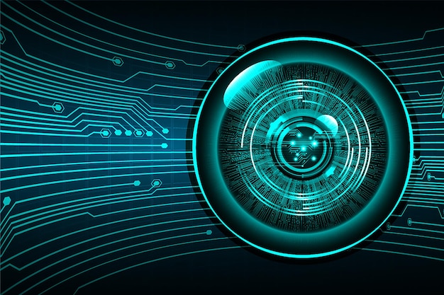 Fondo de concepto de tecnología futura de circuito cibernético ocular