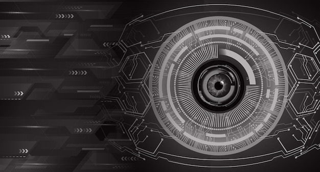 Fondo de concepto de tecnología futura de circuito cibernético de ojo