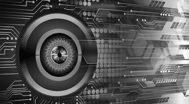 Fondo de concepto de tecnología futura del circuito cibernético del ojo