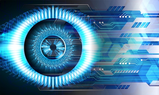Fondo de concepto de tecnología futura del circuito cibernético del ojo