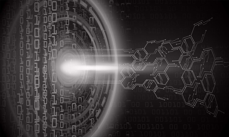 Vector fondo de concepto de tecnología futura del circuito cibernético del ojo
