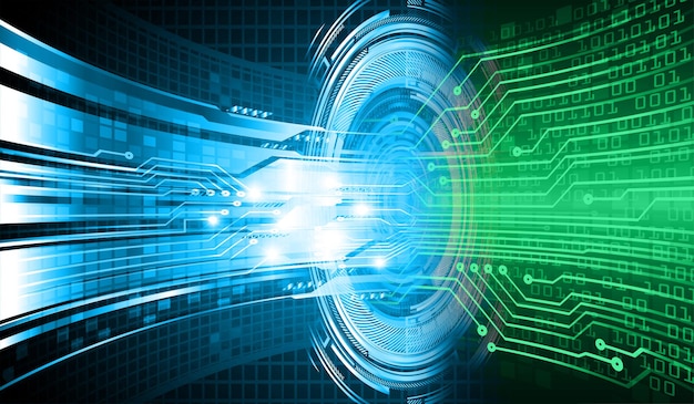 Fondo de concepto de tecnología futura del circuito cibernético del ojo